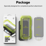 Folie de protectie Ecran Privacy Ringke Easy Slide pentru Apple iPhone 17, Sticla Securizata, Full Glue, Set 2 bucati