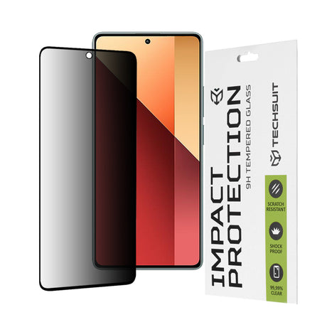 Folie de protectie Ecran Privacy Techsuit pentru Xiaomi Redmi Note 13 Pro 4G / Poco M6 Pro 4G, Sticla securizata, Full Glue, 111