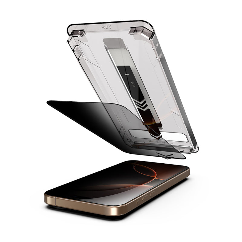 Folie de protectie Ecran Privacy Techsuit TitanGlass pentru Apple iPhone 12 / 12 Pro, Sticla securizata, Full Glue