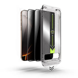 Folie de protectie Ecran Privacy Techsuit TitanGlass pentru Apple iPhone 15 Pro Max, Sticla securizata, Full Glue, Set 2 bucati