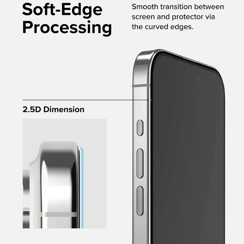 Folie de protectie Ecran Ringke pentru Apple iPhone 15 Pro, Sticla Securizata, Full Glu
