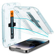Folie de protectie Ecran Spigen GlastR EZ FIT pentru Apple iPhone 14 Pro, Sticla securizata, Full Glue, Set 2 bucati