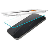 Folie de protectie Ecran Spigen GlastR EZ FIT pentru Apple iPhone 14 Pro, Sticla securizata, Full Glue, Set 2 bucati
