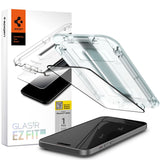 Folie de protectie Ecran Spigen GlastR EZ FIT pentru Apple iPhone 15 Plus, Sticla securizata, Full Glu