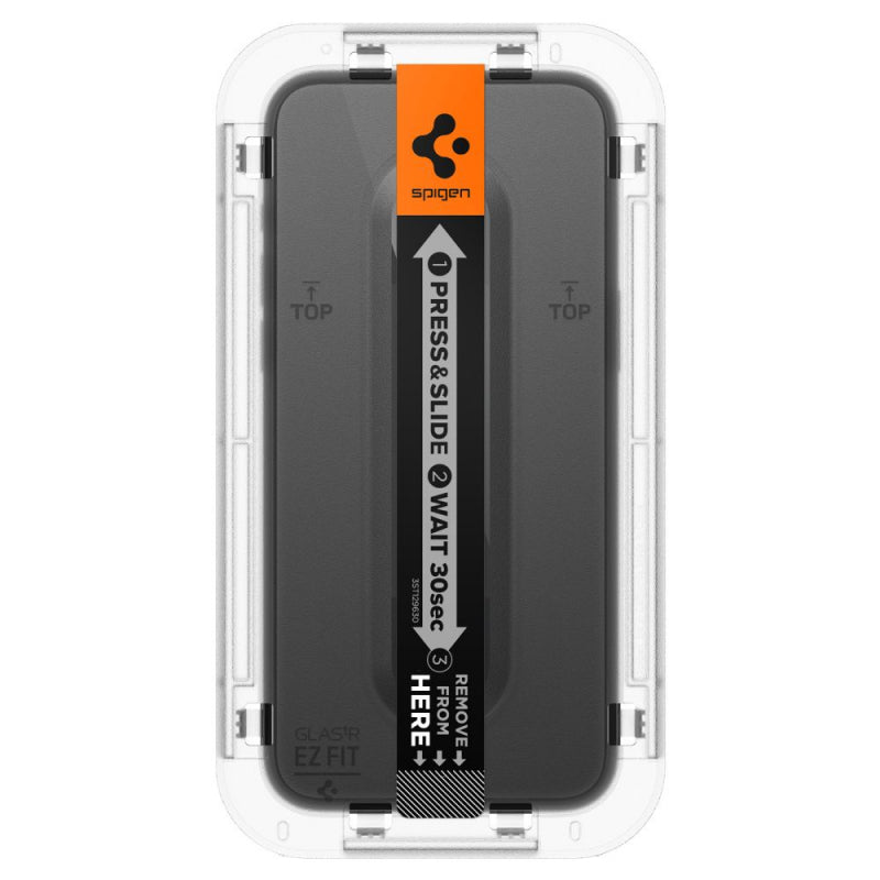 Folie de protectie Ecran Spigen GlastR EZ FIT pentru Apple iPhone 15 Plus, Sticla securizata, Full Glu