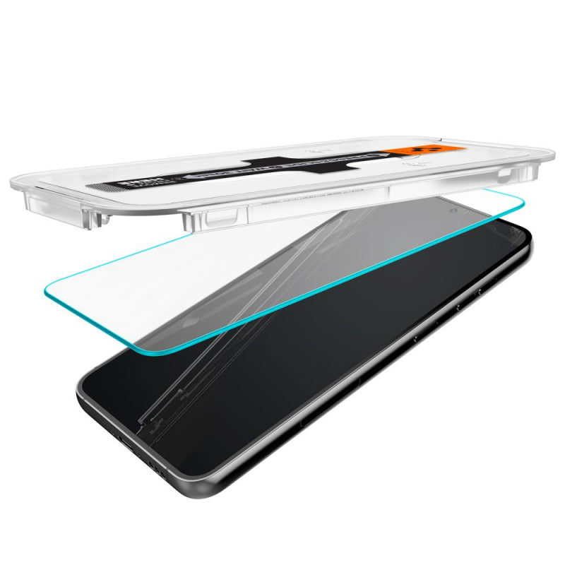 Folie de protectie Ecran Spigen GlastR EZ FIT pentru Samsung Galaxy S23 S911, Sticla securizata, Full Glue, Set 2 bucati