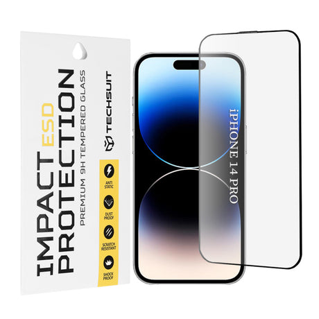 Folie de protectie Ecran Techsuit pentru Apple iPhone 14 Pro, Sticla Securizata, Full Glu