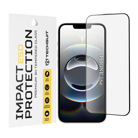 Folie de protectie Ecran Techsuit pentru Apple iPhone 16e, Sticla Securizata, Full Glu