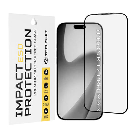 Folie de protectie Ecran Techsuit pentru Apple iPhone 17 Pro Max, Sticla Securizata, Full Glu