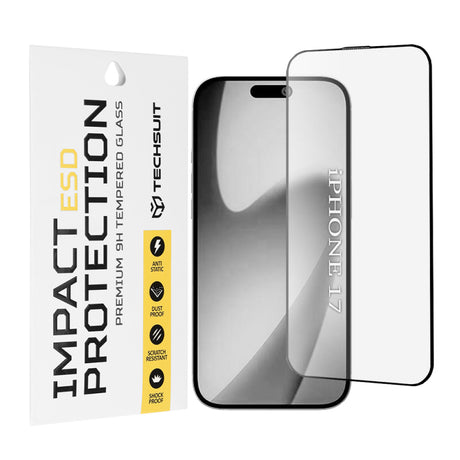 Folie de protectie Ecran Techsuit pentru Apple iPhone 17, Sticla Securizata, Full Glu