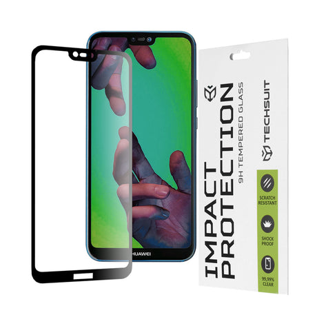 Folie de protectie Ecran Techsuit pentru Huawei P20 Lite, Sticla securizata, Full Glue, 111D