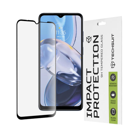 Folie de protectie Ecran Techsuit pentru Motorola Moto E22i / E22, Sticla securizata, Full Glue, 111D