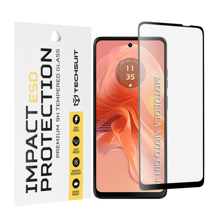 Folie de protectie Ecran Techsuit pentru Motorola Moto G04s / E14 / G24 Power / G04 / G24, Sticla Securizata, Full Glu