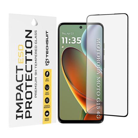 Folie de protectie Ecran Techsuit pentru Motorola Moto G15 / G15 Power, Sticla Securizata, Full Glu