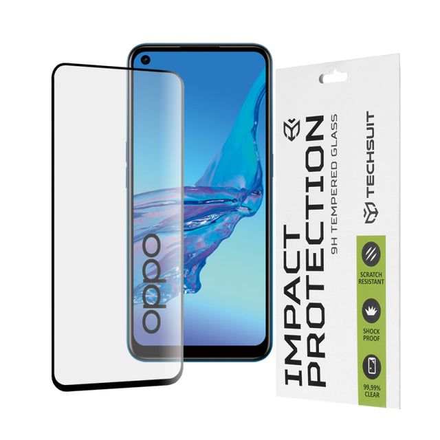Folie de protectie Ecran Techsuit pentru Oppo A53s / A53 4G, Sticla securizata, Full Glue, 111D