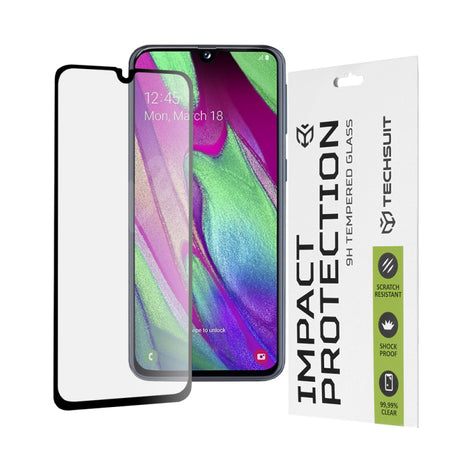 Folie de protectie Ecran Techsuit pentru Samsung Galaxy A40 A405, Sticla securizata, Full Glue, 111D