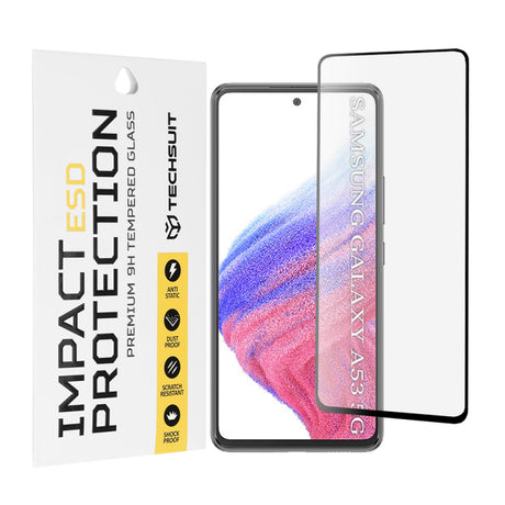 Folie de protectie Ecran Techsuit pentru Samsung Galaxy A53 5G A536, Sticla Securizata, Full Glu