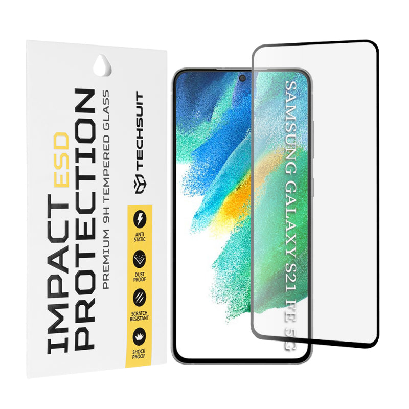 Folie de protectie Ecran Techsuit pentru Samsung Galaxy S21 FE 5G G990, Sticla Securizata, Full Glu