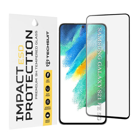 Folie de protectie Ecran Techsuit pentru Samsung Galaxy S21 FE 5G G990, Sticla Securizata, Full Glu