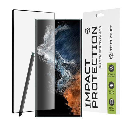 Folie de protectie Ecran Techsuit pentru Samsung Galaxy S22 Ultra 5G S908, Sticla securizata, Full Glue, 111D