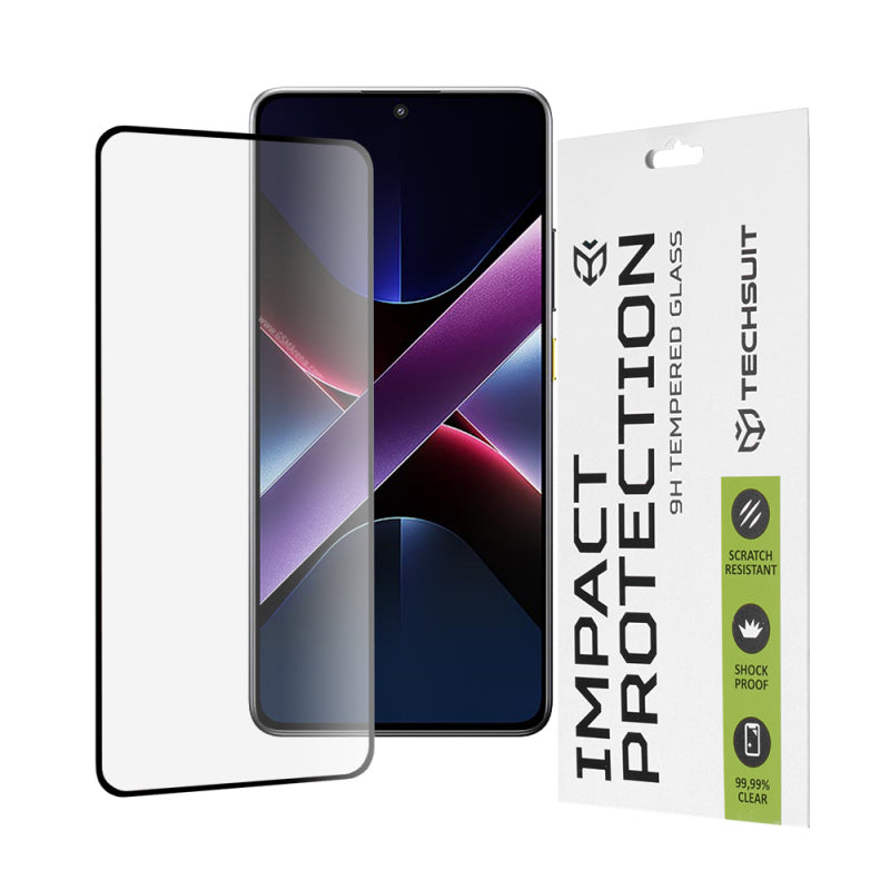 Folie de protectie Ecran Techsuit pentru Xiaomi Poco X7 Pro, Sticla securizata, Full Glue, 111D