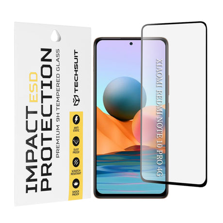 Folie de protectie Ecran Techsuit pentru Xiaomi Redmi Note 10 Pro Max / Note 10 Pro, Sticla Securizata, Full Glu