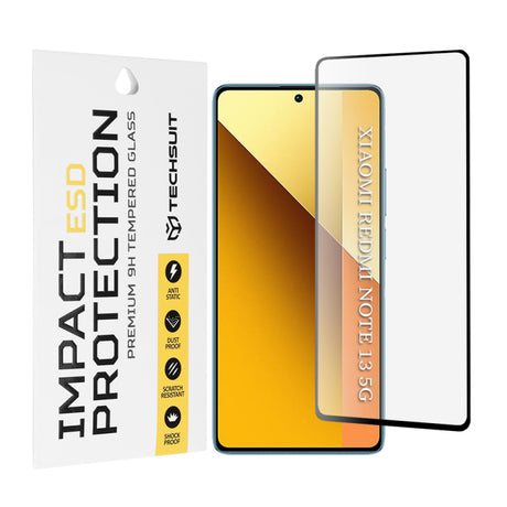 Folie de protectie Ecran Techsuit pentru Xiaomi Redmi Note 13 5G, Sticla Securizata, Full Glu