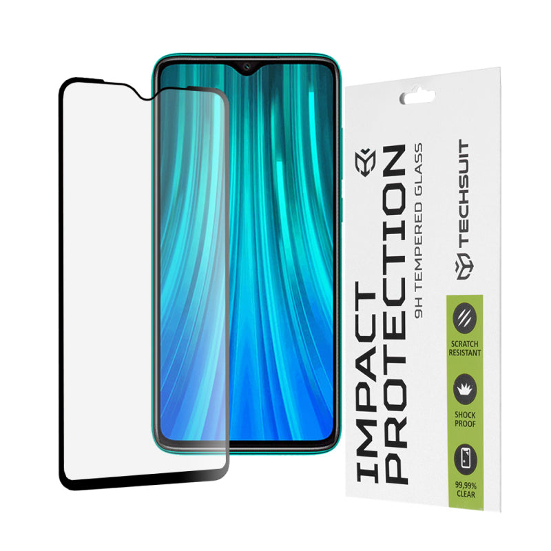 Folie de protectie Ecran Techsuit pentru Xiaomi Redmi Note 8 Pro, Sticla securizata, Full Glue, 111D