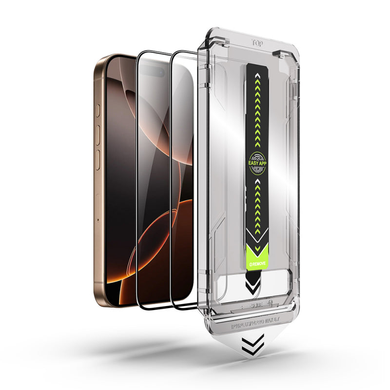 Folie de protectie Ecran Techsuit TitanGlass pentru Apple iPhone 15 Pro, Sticla securizata, Full Glue, Set 2 bucati