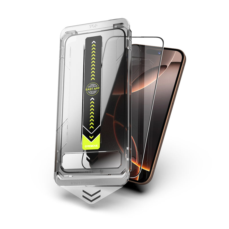 Folie de protectie Ecran Techsuit TitanGlass pentru Apple iPhone 15 Pro, Sticla securizata, Full Glue, Set 2 bucati