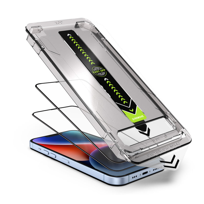 Folie de protectie Ecran Techsuit TitanGlass pentru Apple iPhone 15 Pro, Sticla securizata, Full Glue, Set 2 bucati