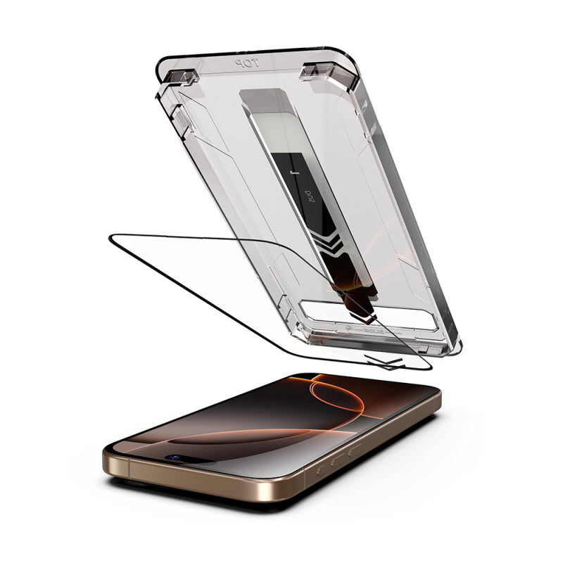 Folie de protectie Ecran Techsuit TitanGlass pentru Apple iPhone 15 Pro, Sticla securizata, Full Glue, Set 2 bucati