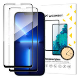 Folie de protectie Ecran WZK pentru Apple iPhone 13 Pro Max, Sticla Securizata, Full Glue, Set 2 bucati