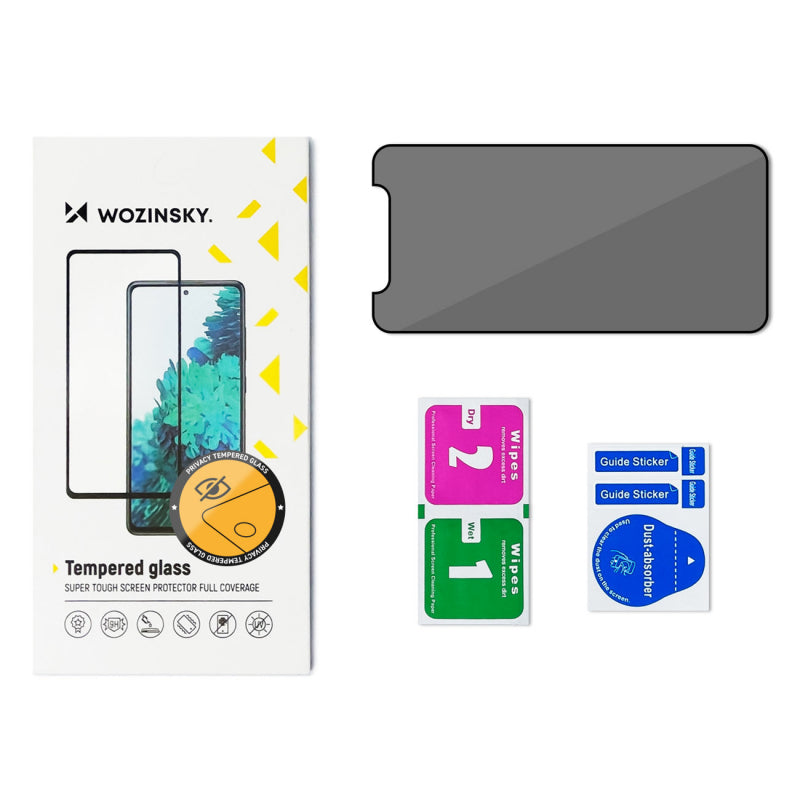 Folie de protectie Ecran Privacy WZK AntiSpy pentru Apple iPhone 12 / 12 Pro, Sticla securizata, Full Glue