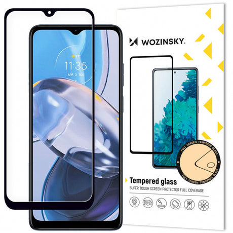 Folie de protectie Ecran WZK pentru Motorola Moto E22i / E22, Sticla securizata, Full Glue, Case Friendly