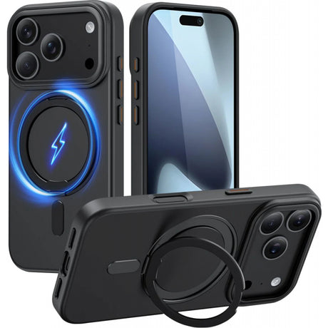 Husa MagSafe pentru Apple iPhone 17 Pro, Tech-Protect, MagRin - Neagra - NotebookGsm