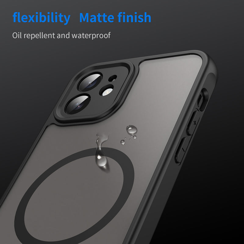 Husa MagSafe pentru Apple iPhone 12, Techsuit, HaloFrost II, Neagra