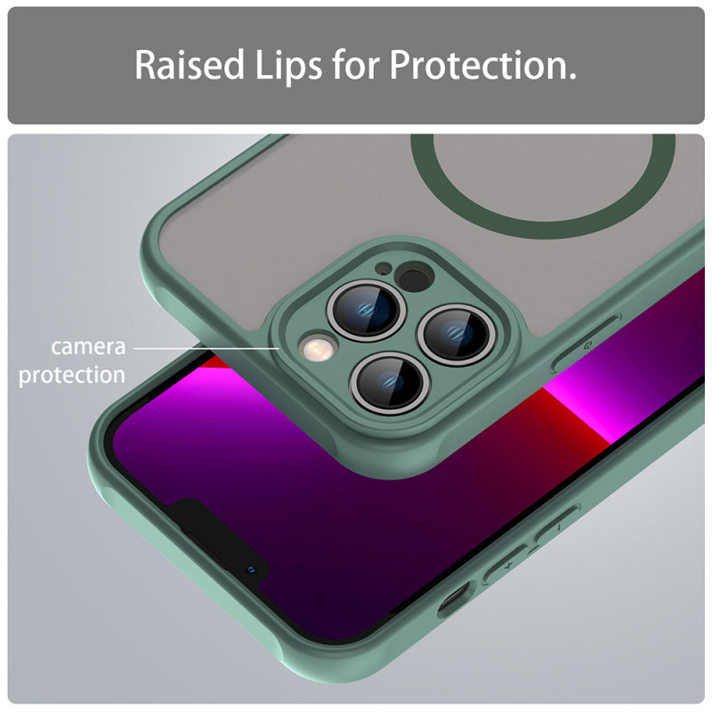 Husa MagSafe pentru Apple iPhone 13 Pro Max, Techsuit, HaloFrost II, Verde