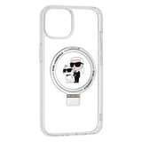 Husa MagSafe pentru Apple iPhone 14, Karl Lagerfeld, Ring Stand Karl &amp; Choupette