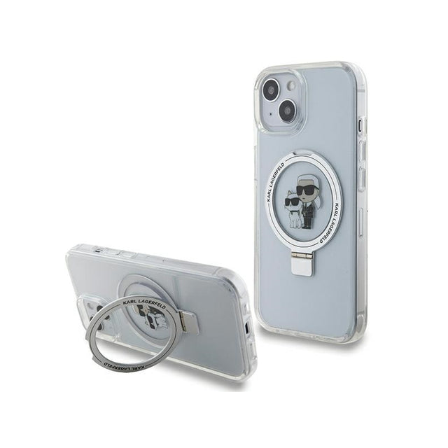 Husa MagSafe pentru Apple iPhone 14, Karl Lagerfeld, Ring Stand Karl &amp; Choupette