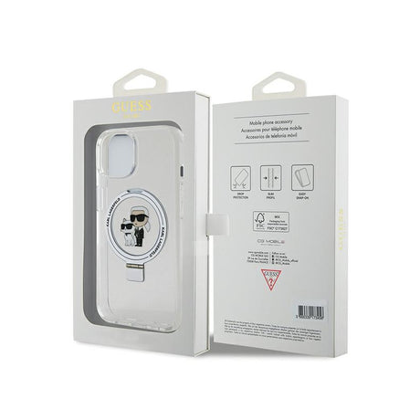 Husa MagSafe pentru Apple iPhone 14, Karl Lagerfeld, Ring Stand Karl &amp; Choupette