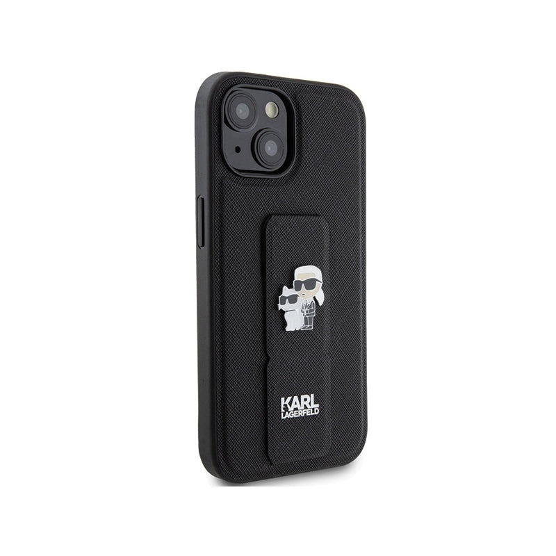 Husa MagSafe pentru Apple iPhone 15 Plus / 14 Plus, Karl Lagerfeld, Saffiano Gripstand Karl &amp; Choupett
