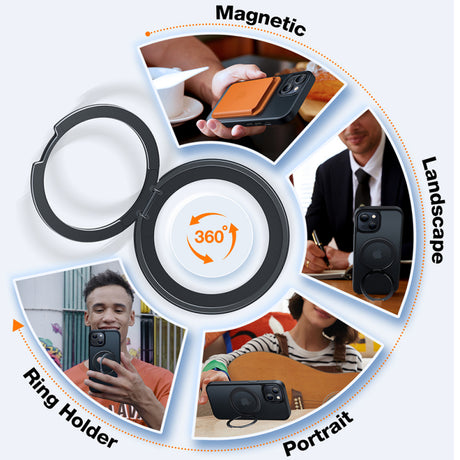 Husa MagSafe pentru Apple iPhone 15 Plus, Torras, Ostand Pro - Neagra - NotebookGsm