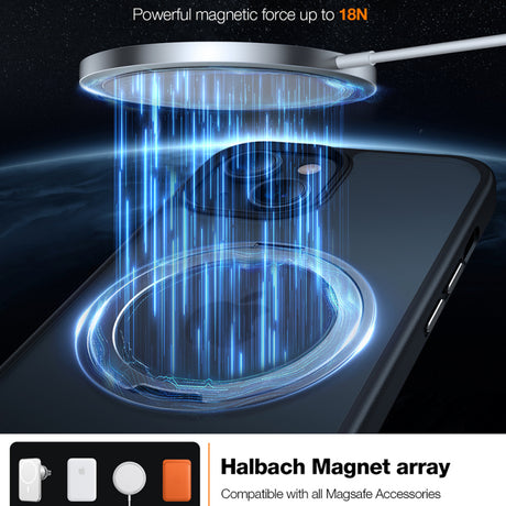 Husa MagSafe pentru Apple iPhone 15 Plus, Torras, Ostand Pro - Neagra - NotebookGsm