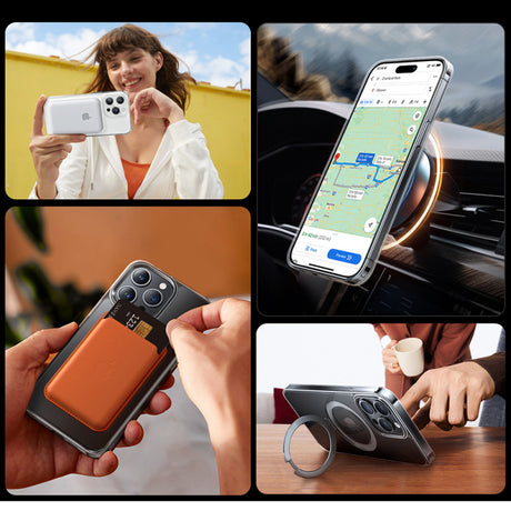 Husa MagSafe pentru Apple iPhone 15 Plus, Torras, Ostand Pro - Neagra - NotebookGsm