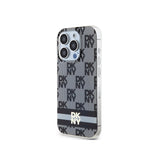 Husa MagSafe pentru Apple iPhone 15 Pro, DKNY, Checkered Mono Pattern &amp; Printed Stripes