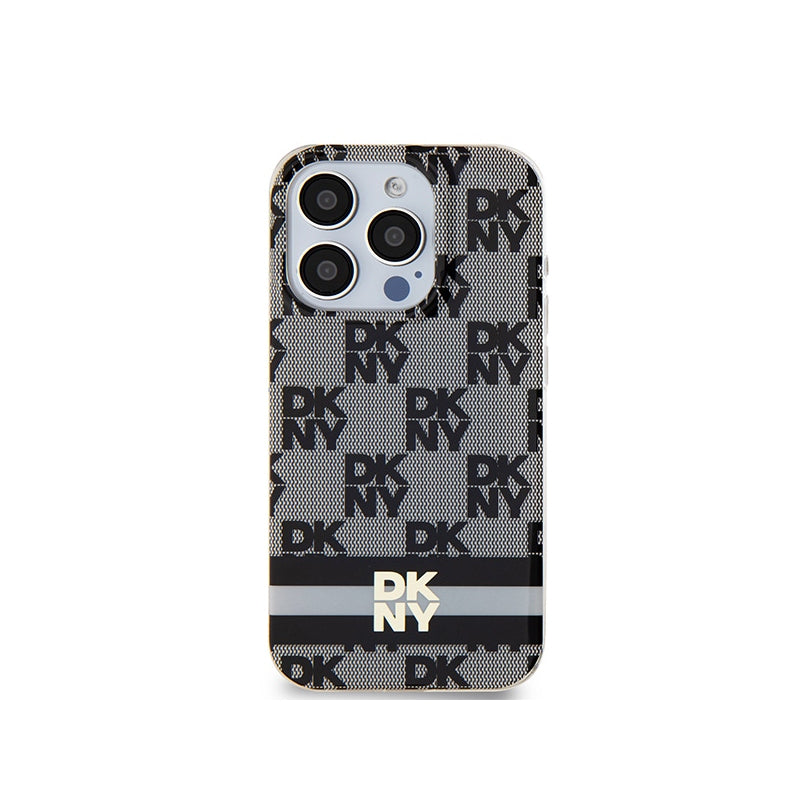 Husa MagSafe pentru Apple iPhone 15 Pro, DKNY, Checkered Mono Pattern &amp; Printed Stripes