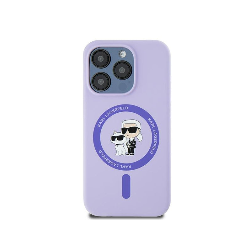 Husa MagSafe pentru Apple iPhone 15 Pro, Karl Lagerfeld, Silicone Ring Karl &amp; Choupette