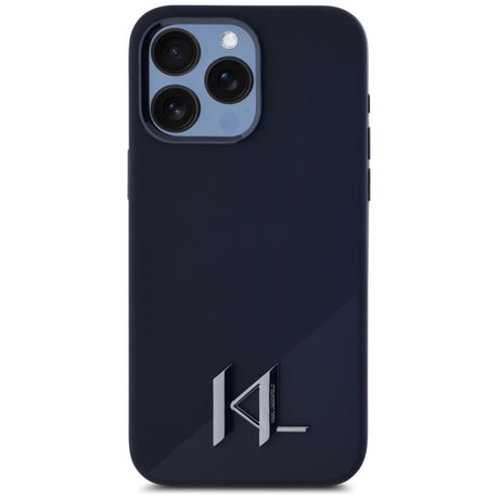 Husa MagSafe pentru Apple iPhone 15 Pro, Karl Lagerfeld, Silicone Shadow Metal Initial