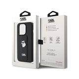 Husa MagSafe pentru Apple iPhone 15 Pro Max, Karl Lagerfeld, Saffiano Gripstand Choupett - Neagra - NotebookGsm